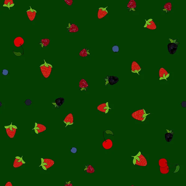 Abstrakt Vektor Doodle Berry Seamless Mönster — Stockfoto