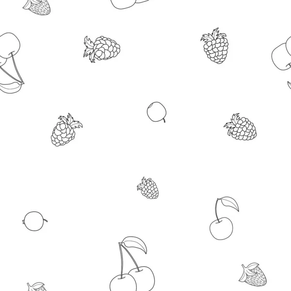 Abstrato Vetor Doodle Berry Sem Costura Padrão — Fotografia de Stock