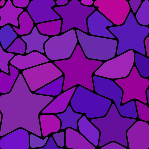 Vetor Abstrato Fundo Mosaico Vidro Manchado Estrelas Roxas Violetas — Fotografia de Stock