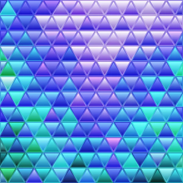 抽象的なベクトルステンドグラスの三角形モザイクの背景 青と紫 — ストック写真