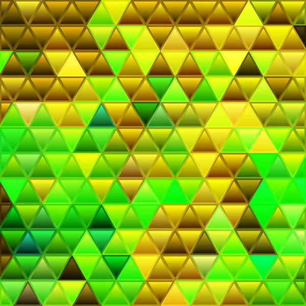 抽象矢量彩色玻璃三角形马赛克背景 绿色和黄色 — 图库照片