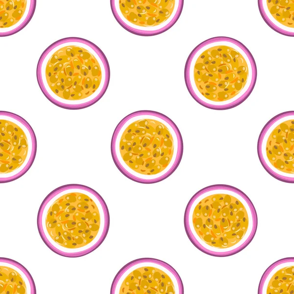 Nahtloses Muster Mit Tropischen Früchten Gesundes Dessert Fruchtiger Hintergrund Passionsfrucht — Stockfoto