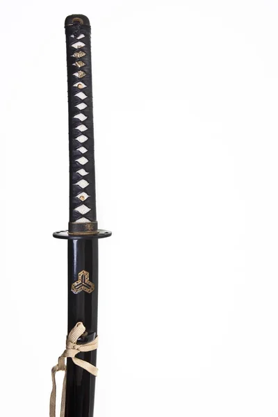 Espada Japonesa Katana Samurai Sobre Fondo Blanco — Foto de Stock