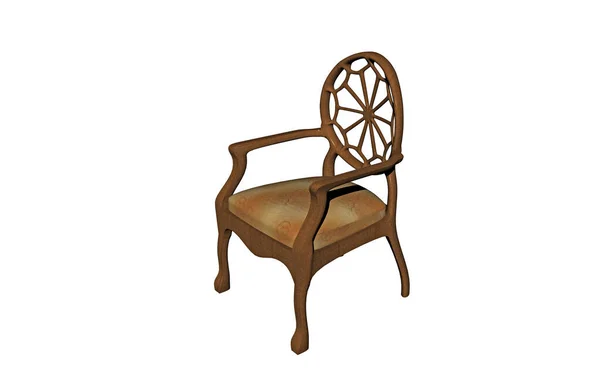 白い背景に隔離された木製の椅子 — ストック写真