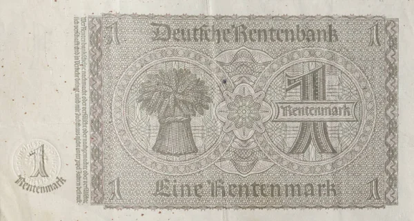 Rentenmark 1937 Allemagne Europe Billet Avers — Photo