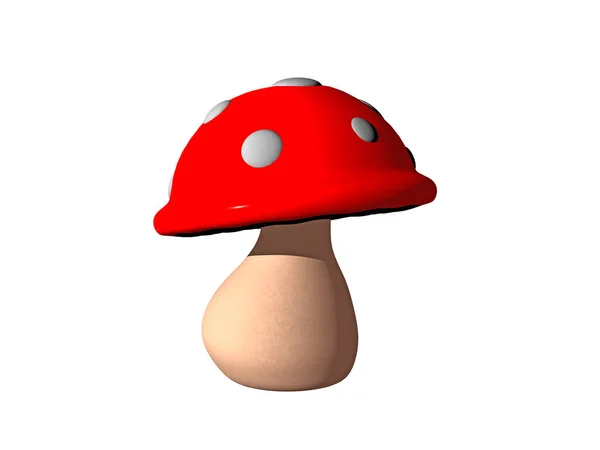 Cartoon Mushroom Illustration White Background — Stock Photo, Image