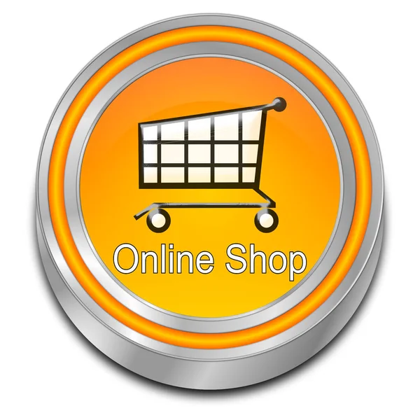 Dekorativ Orange Online Shop Button Illustration — Stockfoto