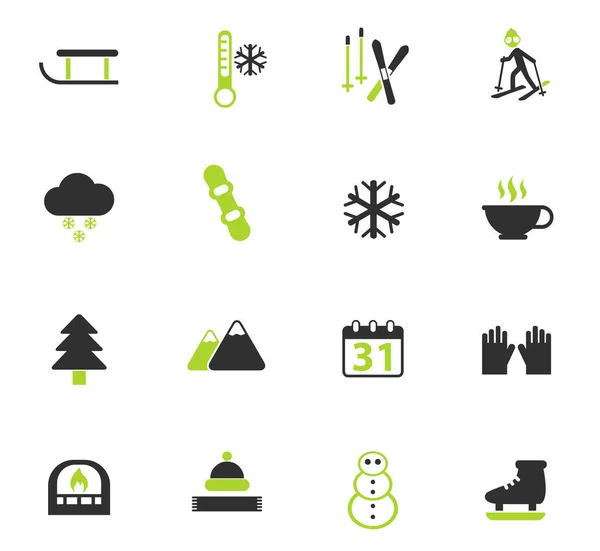 Winter Color Vector Icons Web User Interface Design — Stock Photo, Image