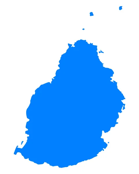 Mauritius Haritası Coğrafi Harita Çizimi — Stok fotoğraf