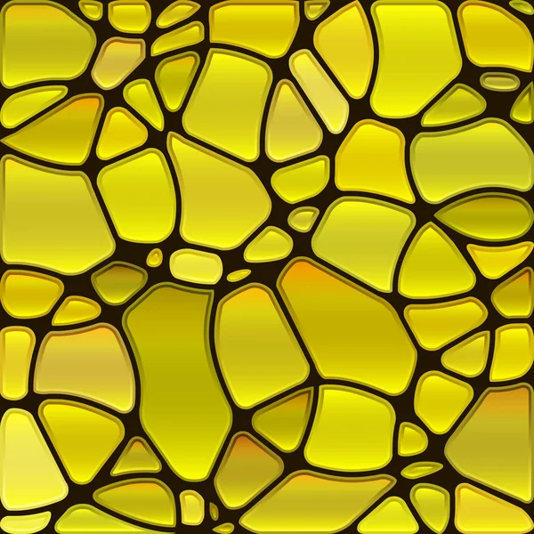 Abstraktní Vektor Mozaika Barevného Skla Žluté Kruhy — Stock fotografie