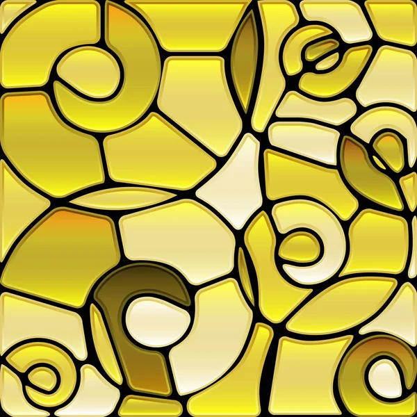 Abstrakcyjne Wektorowe Tło Mozaiki Szkła Wektorowego Żółte Spirale — Zdjęcie stockowe