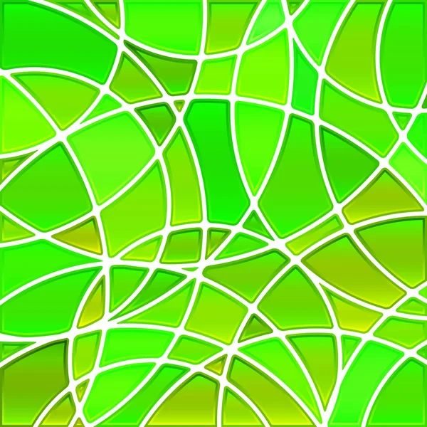 Abstract Vector Stained Glass Mosaic Background Green Circles — Stock Photo, Image