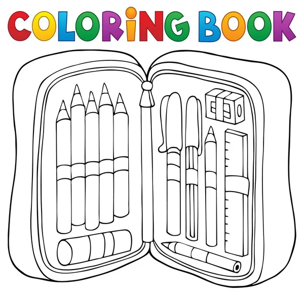 Coloring Book Pencil Case Theme Picture Illustration — Stock Photo, Image