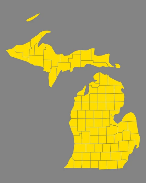 Mapa Michigan Mapa Geograficzna Ilustracja — Zdjęcie stockowe