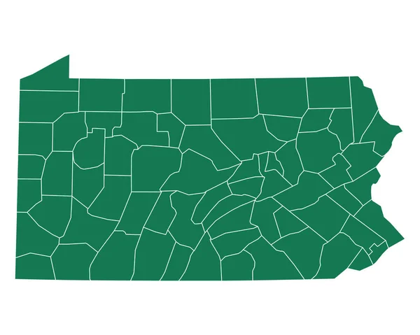Kaart Van Pennsylvania Geografische Kaart Illustratie — Stockfoto