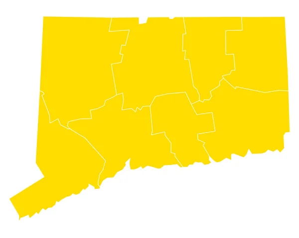 Mapa Connecticutu Zeměpisná Mapa Ilustrace — Stock fotografie