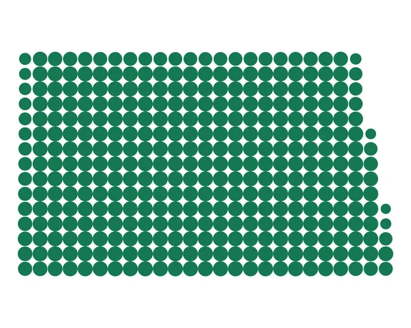 Mapa Del Norte Dakota Ilustración Del Mapa Geográfico — Foto de Stock