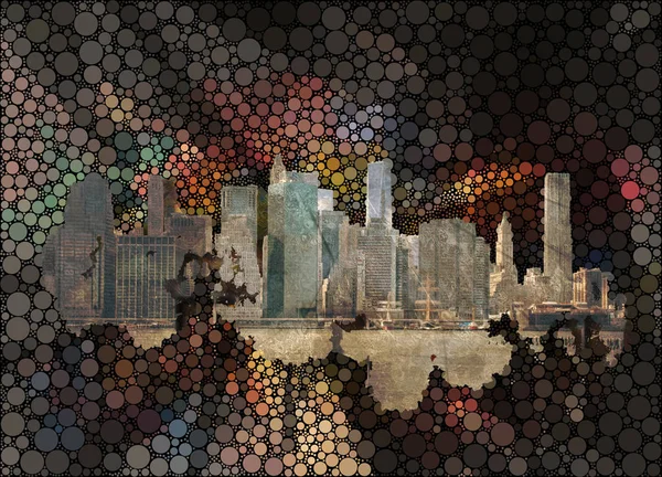 Manhattan Nova Iorque Sobre Fundo Abstrato — Fotografia de Stock