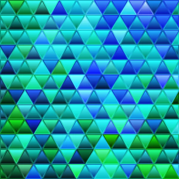 Abstract Vector Stained Glass Triangle Mosaic Background Green Blue — Stock Photo, Image