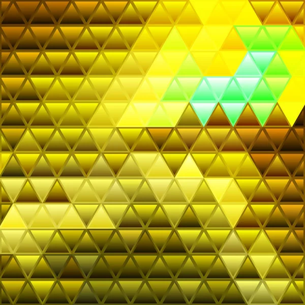 Abstract Vector Stained Glass Triangle Mosaic Background Yellow Brown — Stock Photo, Image