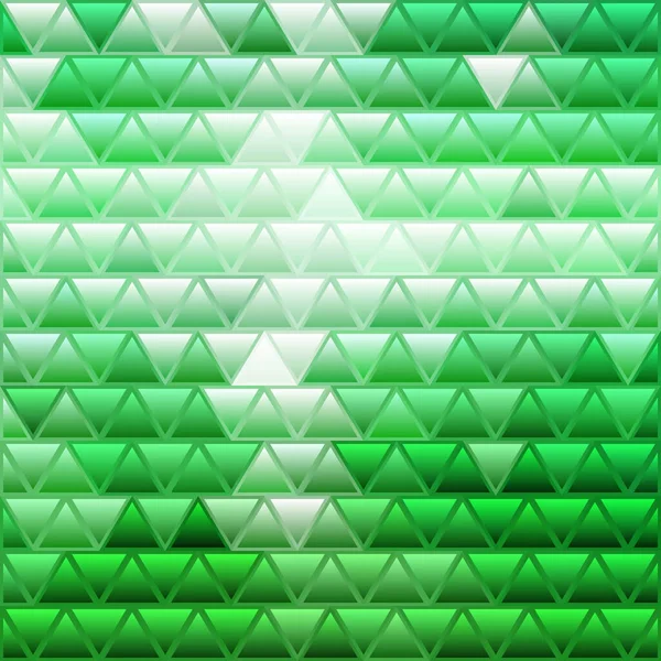 Abstract Vector Stained Glass Triangle Mosaic Background Green — Stock Photo, Image