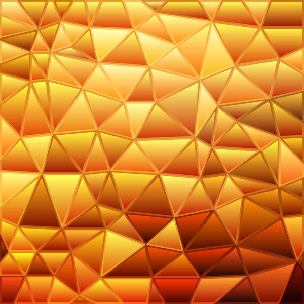 抽象ベクトルステンドグラス三角形モザイク背景 オレンジと黄色 — ストック写真