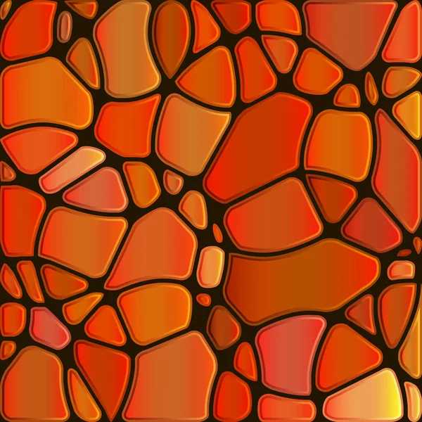 Abstract Vector Stained Glass Mosaic Background Red Orange Circles — Stock Photo, Image