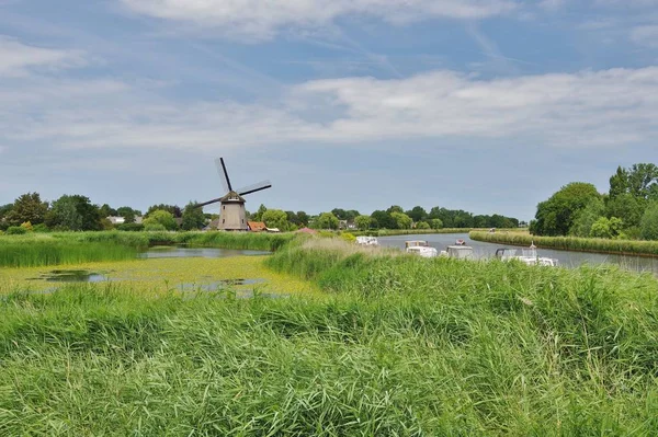 Paisagem Moinho Alkmaar Holland Norte Netherlands — Fotografia de Stock