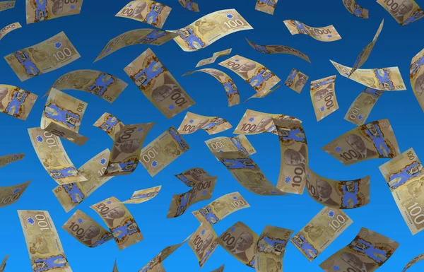 Fliegender Kanadischer Dollar Isoliert Mit Schneideweg — Stockfoto