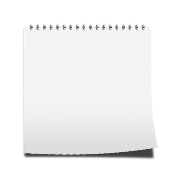 Λευκό Χαρτί Σημειώσεων Απομονωμένο Λευκό Φόντο — Φωτογραφία Αρχείου