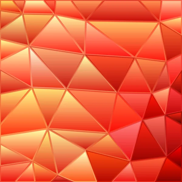 Abstract Vector Stained Glass Triangle Mosaic Background Red Orange — Stock Photo, Image