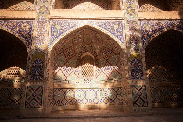 Buhara Özbekistan Bir Medrese Detayı Ile Renk Resmi — Stok fotoğraf