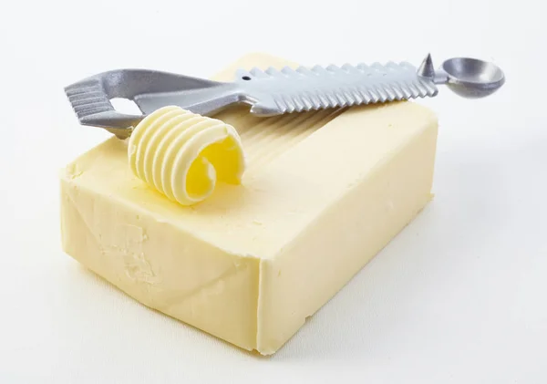 Cutting Curl Pat Fresh Butter Metal Curler Elegant Food Styling — 图库照片
