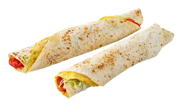 Traditional Tasty African Rolex Roll Wraps Omelette Chapati Flatbread — Stok Foto