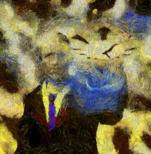 Surreale Ölmalerei Mann Anzug Kontrolliert Die Zeit — Stockfoto