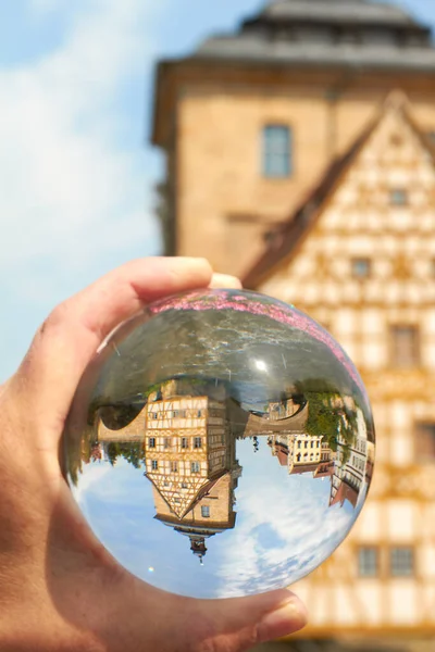 Ayuntamiento Bamberg Visto Través Una Bola Cristal —  Fotos de Stock