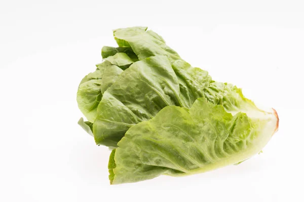 Salade Verte Fraîche Isolée Sur Fond Blanc Espace Vide Pour — Photo