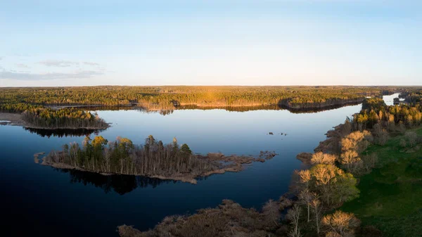 Vista Lago Con Bosque Alrededor — Foto de Stock