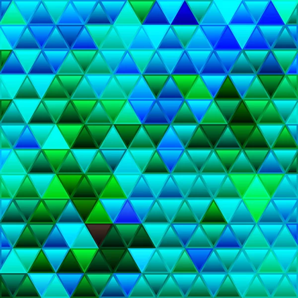 Abstrato Vetor Manchado Vidro Triângulo Mosaico Fundo Verde Azul — Fotografia de Stock