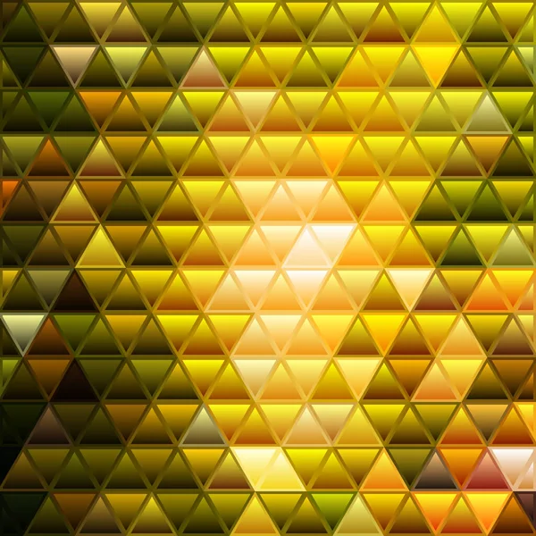 Vector Abstracto Vidrieras Triángulo Mosaico Fondo Amarillo Marrón — Foto de Stock