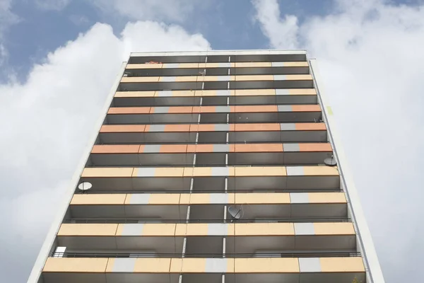 Vista Sobre Bloco Apartamentos Fundo Cidade — Fotografia de Stock