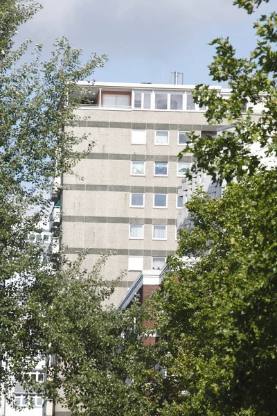 Uitzicht Blok Van Flats Stad Achtergrond — Stockfoto