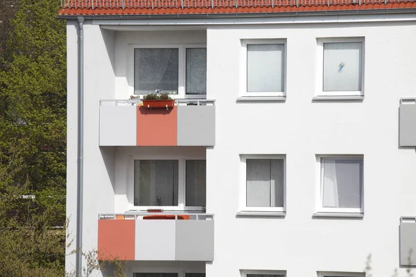 Block Lägenheter Stad Bakgrund — Stockfoto