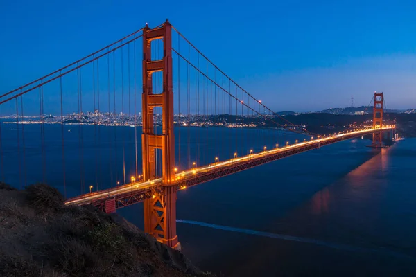 Golden Gate Bridge San Francisco Californië Nacht — Stockfoto