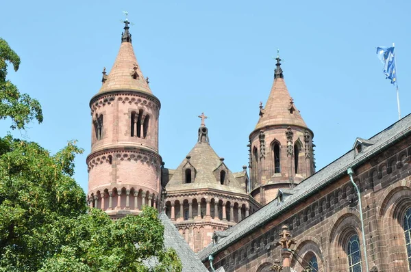 Slavná Románská Katedrála Worms Rhein Jedna Scén Nibelingenské Legendy Tady — Stock fotografie
