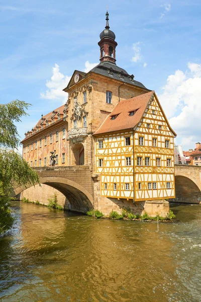 Vieille Mairie Bamberg Est Construite Milieu Une Rivière — Photo