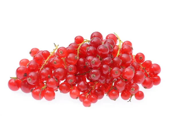 Frische Rote Johannisbeeren Isoliert Auf Weißem Hintergrund — Stockfoto