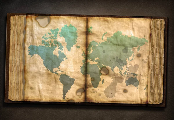 Старый Картой Мира — стоковое фото