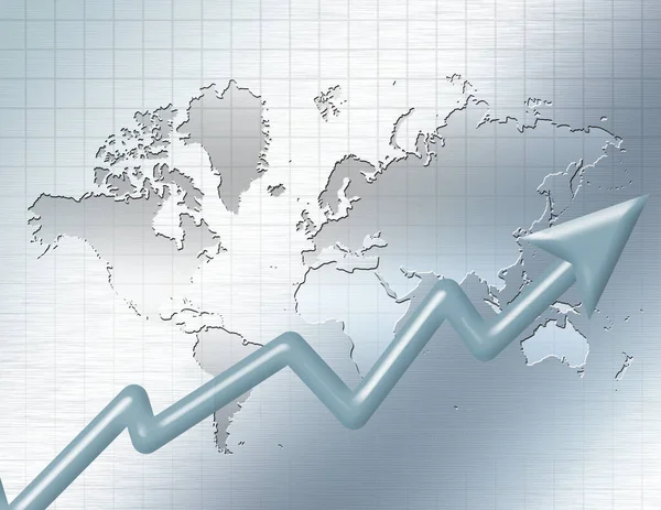 Negocio Mundial Flecha Chart — Foto de Stock