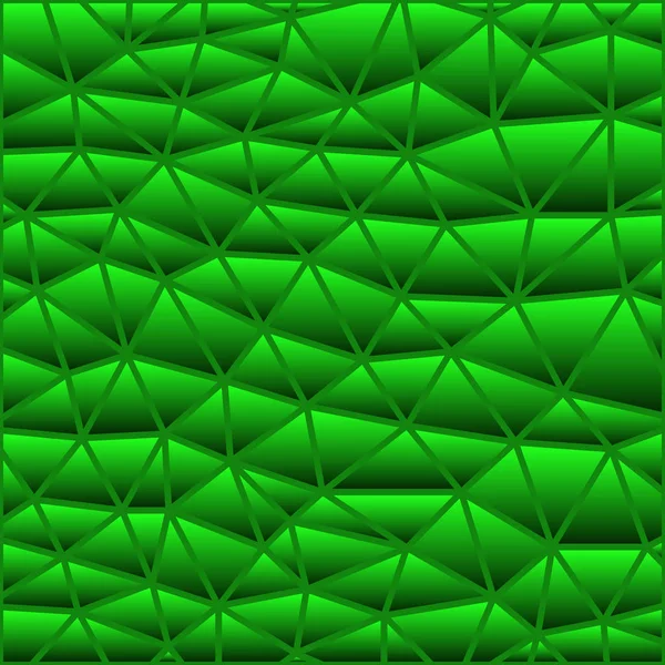 Abstract Vector Glas Lood Driehoek Mozaïek Achtergrond Groen — Stockfoto